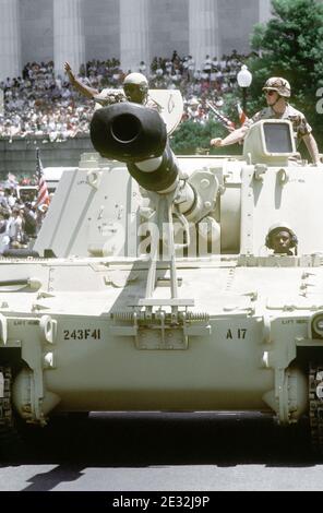 M109 howitzer National Victory Celebration. Stock Photo