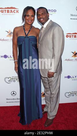 Laila Ali and husband Curtis Conway at the HollyRod Foundations12th Annual Design Care held at Ron BurkleÍs Green Acres Estate in Beverly Hills, Los Angeles, CA, USA on July 24, 2010. Photo by Baxter/ABACAPRESS.COM Stock Photo