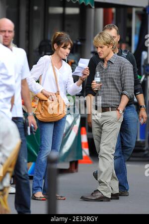 Marion Cotillard and Owen Wilson on the set of the new film 'Midnight ...
