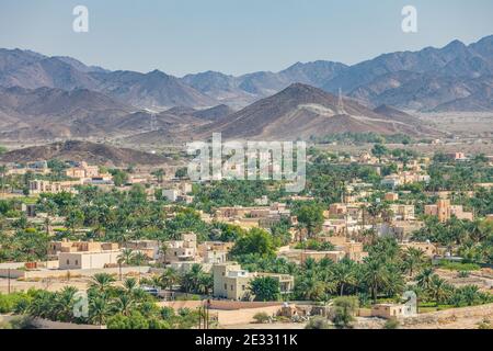 Middle East, Arabian Peninsula, Oman, Ad Dakhiliyah, Bahla. The town of Bahla, in the mountains of Oman. Stock Photo