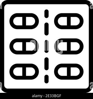 Pill box icon. Outline illustration of pill box vector icon for web design isolated on white Stock Vector