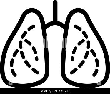 Lungs icon in outline style isolated on white background. Organs symbol stock vector. Stock Vector