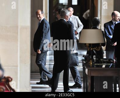 French Minister for Labour, Social Relations and Solidarity Eric Woerth arrives at National Assembly in Paris, France on September 7, 2010 before the session of questions to the government and his speech concerning the reform of the pensions. Photo by Mousse/ABACAPRESS.COM Stock Photo