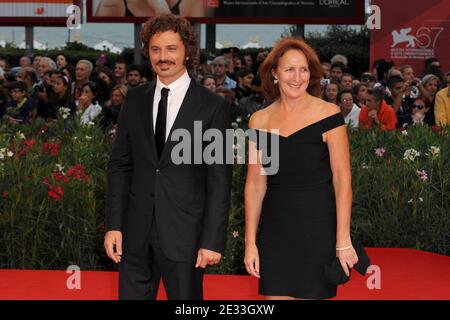 Guido Caprino and Fiona Shaw attending the 'Noi Credevamo' premiere during the 67th Venice Film Festival at the Sala Grande Palazzo Del Cinema on September 7, 2010 in Venice, Italy. Photo by Nicolas Briquet/ABACAPRESS.COM Stock Photo