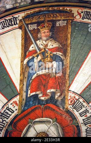 The Round Table, The Great Hall, Winchester, Hampshire, England, United Kingdom Stock Photo