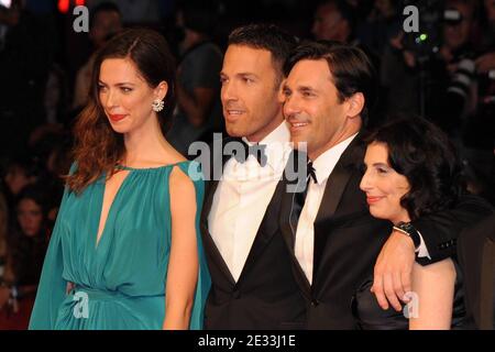 Rebecca Hall, Ben Affleck and Jon Hamm attending the 'The Town' Premiere during the 67th Venice Film Festival at the Sala Grande Palazzo Del Cinema on September 8, 2010 in Venice, Italy. Photo by Nicolas Briquet/ABACAPRESS.COM Stock Photo
