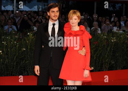 Luca Marinelli and Alba Rohrwacher attending the 'La Solitudine Dei Numeri Primi' Premiere during the 67th Venice Film Festival at the Sala Grande Palazzo Del Cinema on September 9, 2010 in Venice, Italy. Photo by Nicolas Briquet/ABACAPRESS.COM Stock Photo