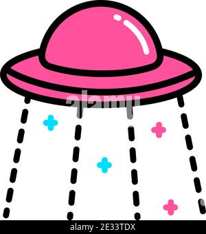 UFO graphic vector set in different styles Stock Vector