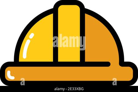 Construction helmet flat icon. You can be used helmet icon for several purposes like websites, print templates, presentation templates, promotional ma Stock Vector