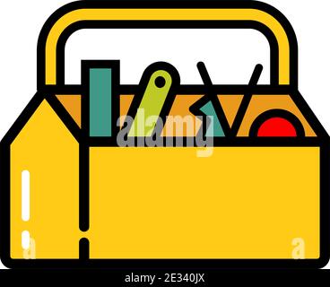 vector simple illustration of toolbox with tools Stock Vector