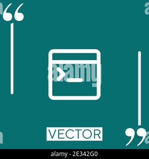web programming code on window vector icon Linear icon. Editable stroke line Stock Vector