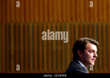 French Minister for the Budget, Public Finances and the Civil Service Francois Baroin attends the presentation of the France 2011 Budget during a press conference at the ministry of finance in Paris, France, on September 29, 2010. Photo by Stephane Lemouton/ABACAPRESS.COM Stock Photo