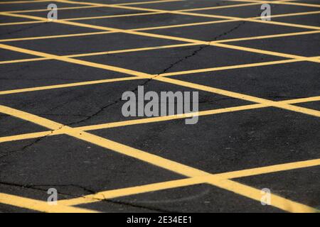 No parking yellow road marking Stock Photo