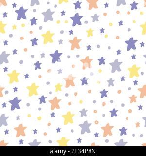 Vector seamless pattern in pastel colors with stars. Stock Vector