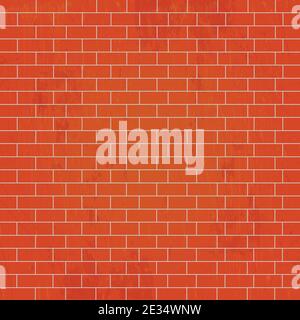 Realistic background wall, red brickwork brickwork - Vector illustration Stock Vector