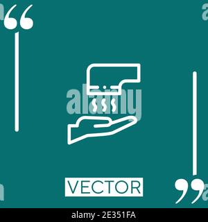 hand dryer vector icon Linear icon. Editable stroke line Stock Vector
