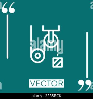 pulley vector icon Linear icon. Editable stroke line Stock Vector
