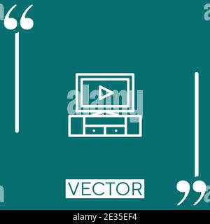 watching tv vector icon Linear icon. Editable stroked line Stock Vector