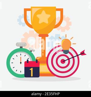 business achievement  concept vector illustration Stock Vector