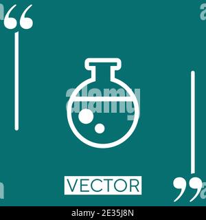 round test tube vector icon Linear icon. Editable stroke line Stock Vector