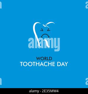 vector illustration of world toothache day poster design Stock Vector