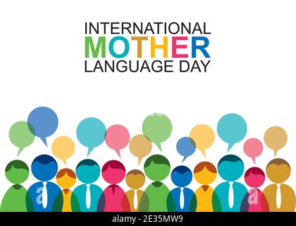 vector illustration of international mother language day concept design Stock Vector