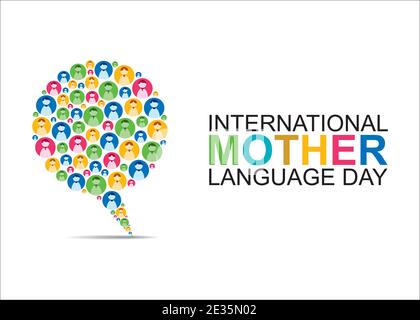 vector illustration of international mother language day concept design Stock Vector