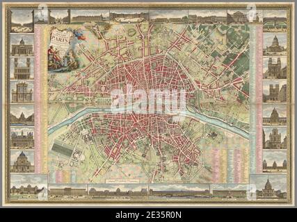 M. Pichon, Nouveau plan routier de la ville et faubourgs de Paris, 1784 - David Rumsey. Stock Photo