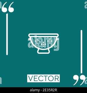 strainer vector icon Linear icon. Editable stroke line Stock Vector