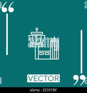 control tower vector icon Linear icon. Editable stroked line Stock Vector