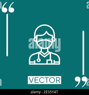 doctor vector icon Linear icon. Editable stroked line Stock Vector