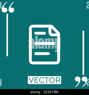 file outline with text lines and one folded corner Linear icon. Editable stroke line Stock Vector