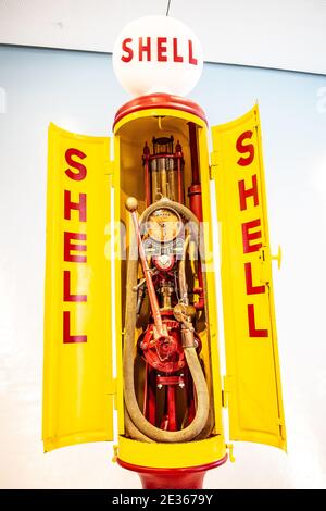 An old classic and obsolete Shell Diesel fuel pump dispensing Premium ...
