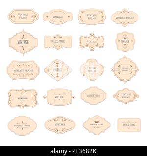 Vintage frames and labels with inscriptions vector Stock Vector