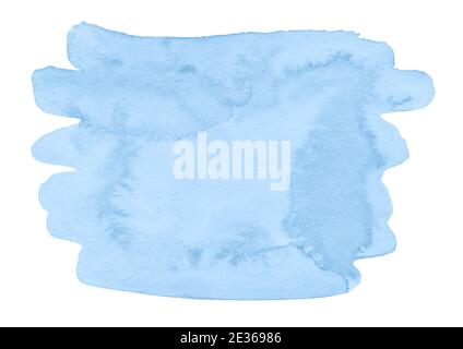 Sky blue watercolor frame. Painted with a paintbrush by hand. Stock Photo