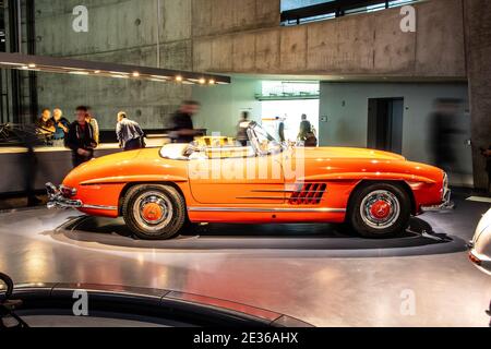 STUTTGART, GERMANY, 2019: 1962 Mercedes-Benz 300SL Roadster in the Mercedes-Benz Museum Stock Photo