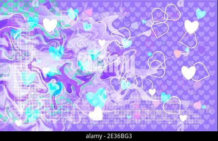 St Valentines day background with hearts and curves layered eps10 vector illustration. Template for adding your text, you can choose under which layer Stock Vector