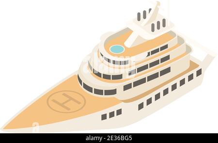 Helicopter ship icon. Isometric of helicopter ship vector icon for web design isolated on white background Stock Vector