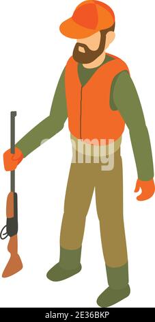 Hunter icon. Isometric of hunter vector icon for web design isolated on white background Stock Vector