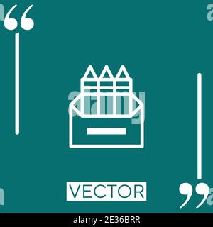 crayons vector icon Linear icon. Editable stroke line Stock Vector