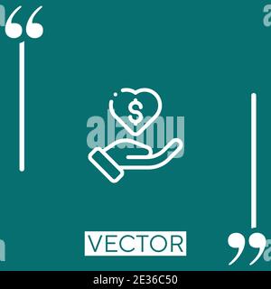 donation Linear icon. Editable stroke line Stock Vector
