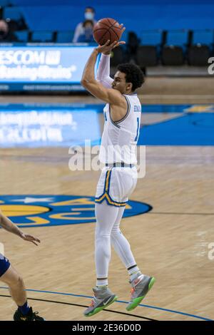 UCLA Bruins guard Jules Bernard (1) reacts during an NCAA basketball ...