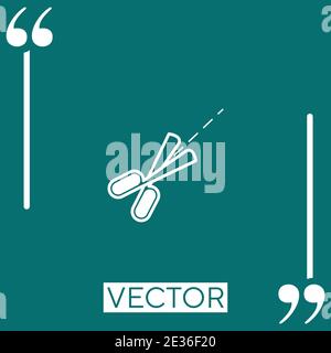 scissor tool with broken lines vector icon Linear icon. Editable stroke line Stock Vector