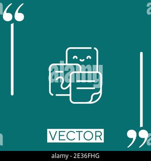 sticky notes vector icon Linear icon. Editable stroked line Stock Vector