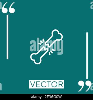 broken bone vector icon Linear icon. Editable stroke line Stock Vector