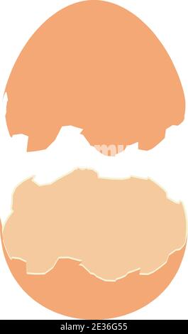 Chicken eggshell icon. Isometric of chicken eggshell vector icon for web design isolated on white background Stock Vector