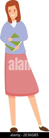 Girl school uniform icon. Cartoon of girl school uniform vector icon for web design isolated on white background Stock Vector
