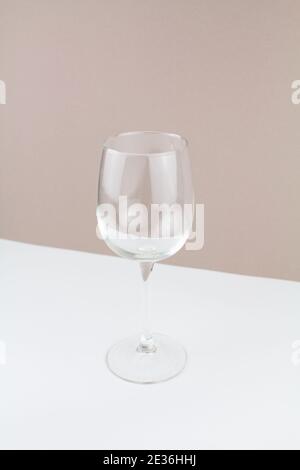 an empty beautiful wine glass on background Stock Photo