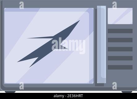 Broken microwave icon. Cartoon of broken microwave vector icon for web design isolated on white background Stock Vector