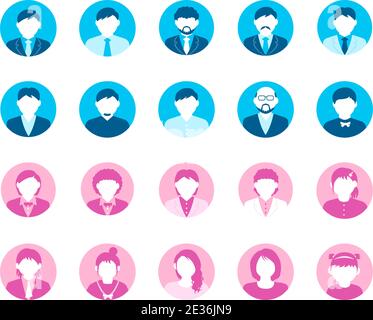 Circular avatar vector illustration set ( business person etc.) Stock Vector